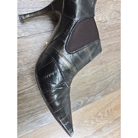 Dolce & Gabbana Bootie Boot Bordeaux Eel Leather Pointed Italy 36.5 US 6.5 - Picture 14 of 16